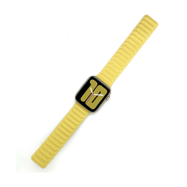 Apple Watch - Kunstleder Armband Magnetverschluss in Gelb