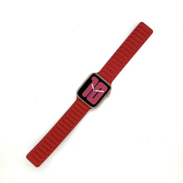 Apple Watch - Lederarmband Magnetverschluss in Rot