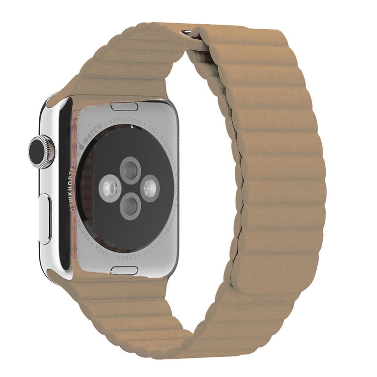 Apple Watch - Lederarmband Magnetverschluss in Beige