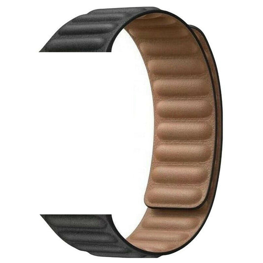 Apple Watch - Kunstleder Armband Magnet in Schwarz
