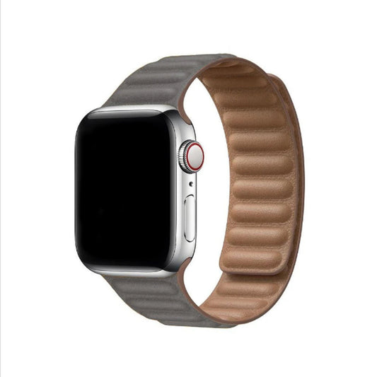Apple Watch - Kunstleder Armband Magnetverschluss in Grau