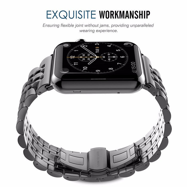 Apple Watch - Edelstahl Gliederarmband in Schwarz