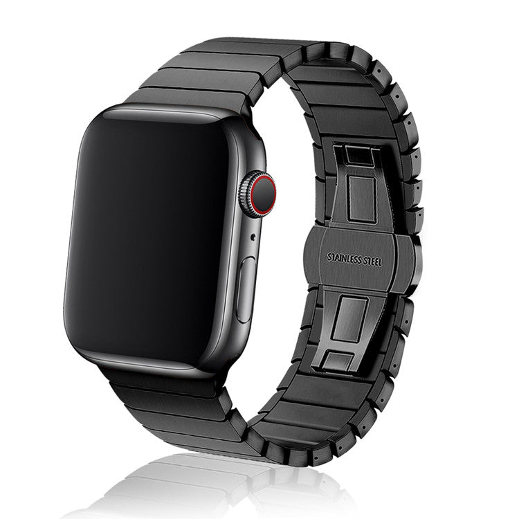 Apple Watch - Premium Edelstahl Gliederarmband in Schwarz