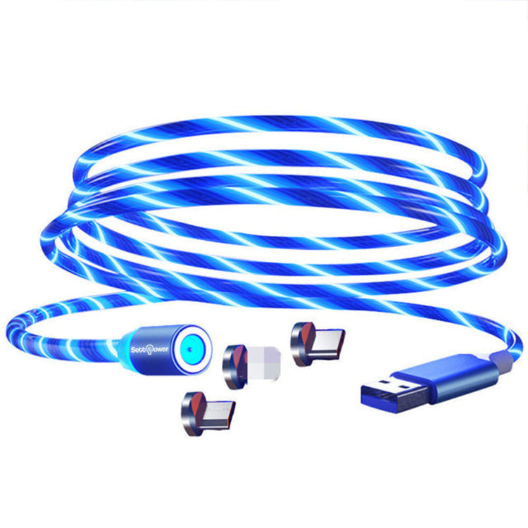 LED Magnet Ladekabel mit USB-C & Micro USB & Lightning in Rot