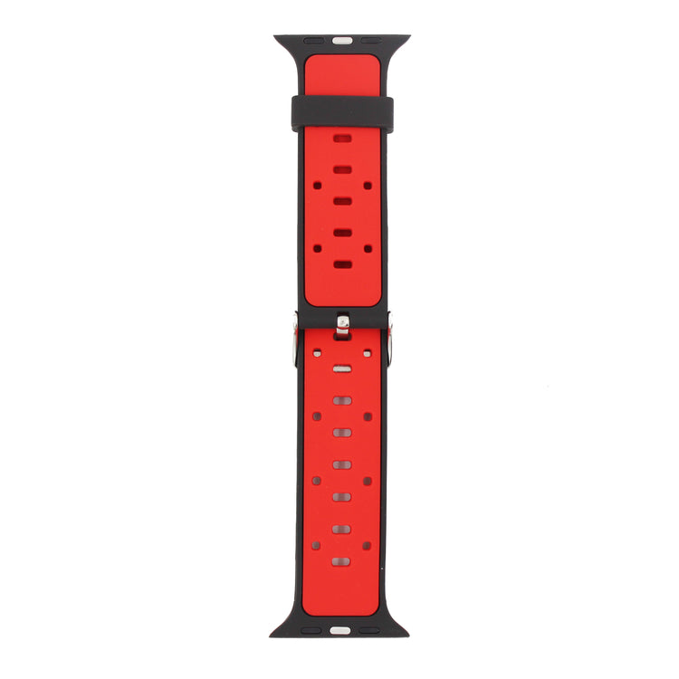 Apple Watch - Silikon Loch Armband in Schwarz / Rot