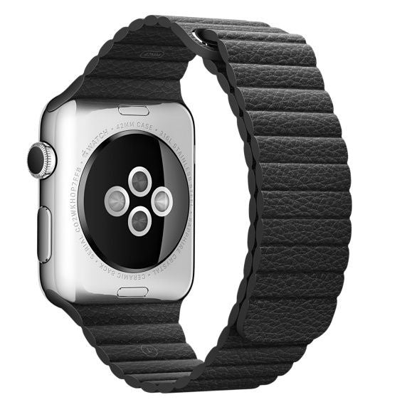 Apple Watch - Lederarmband Magnetverschluss in Schwarz
