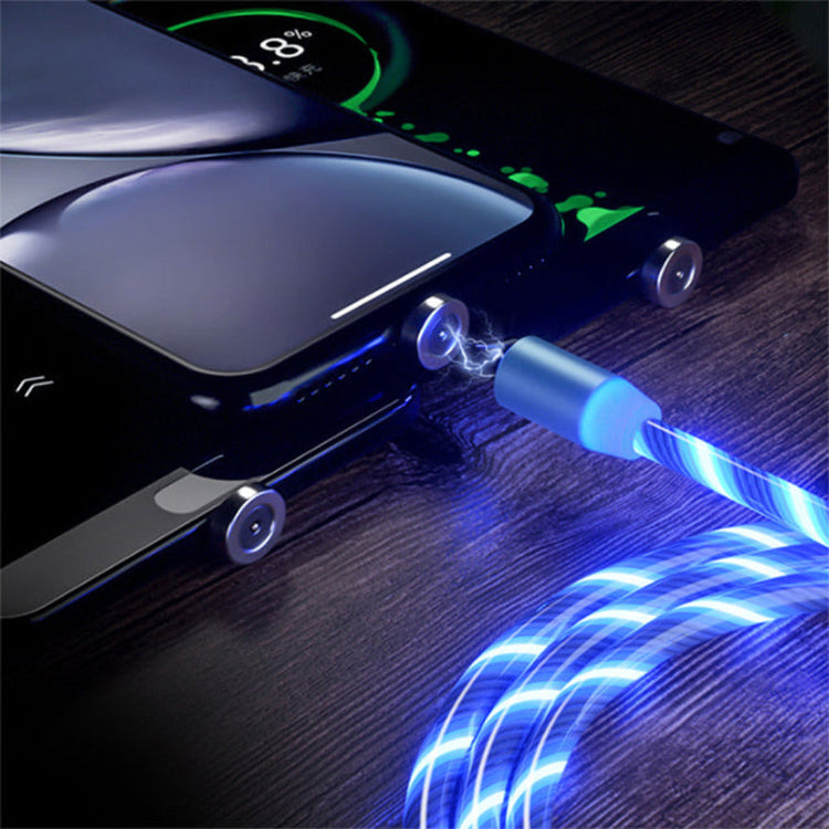 LED Magnet Ladekabel mit USB-C & Micro USB & Lightning in Weiß