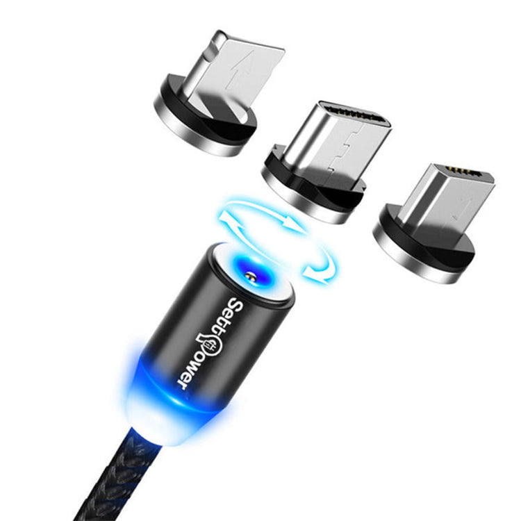 Magnet Ladekabel mit USB-C & Micro USB & Lightning in Schwarz