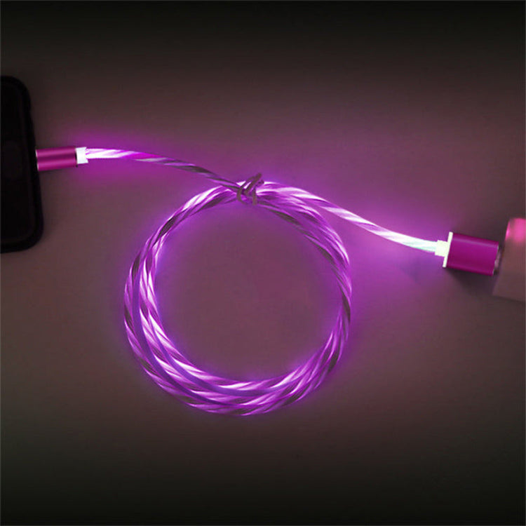 LED Magnet Ladekabel mit USB-C & Micro USB & Lightning in Rot