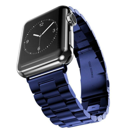 Apple Watch - Edelstahl Gliederarmband in Blau