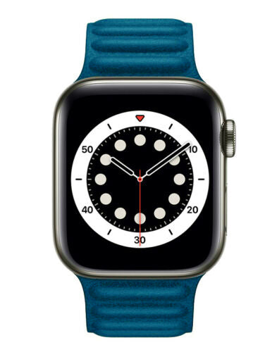 Apple Watch - Lederarmband Magnetverschluss in Azurblau