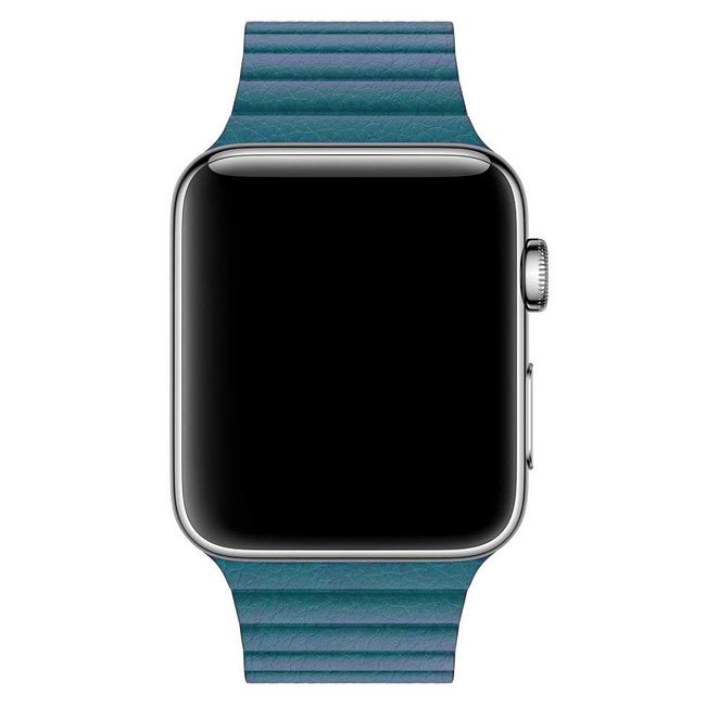 Apple Watch - Kunstleder Armband Magnetverschluss in Azurblau