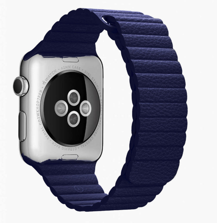 Apple Watch - Lederarmband Magnetverschluss in Blau