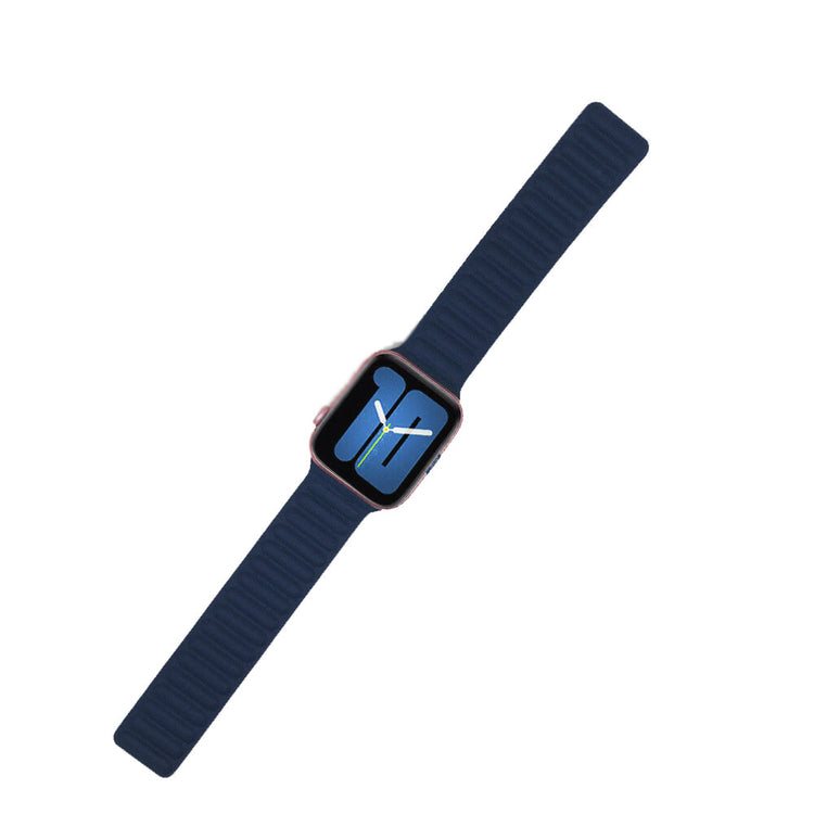 Apple Watch - Kunstleder Armband Magnetverschluss in Marineblau