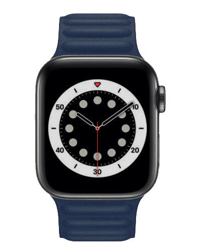 Apple Watch - Kunstleder Armband Magnetverschluss in Marineblau