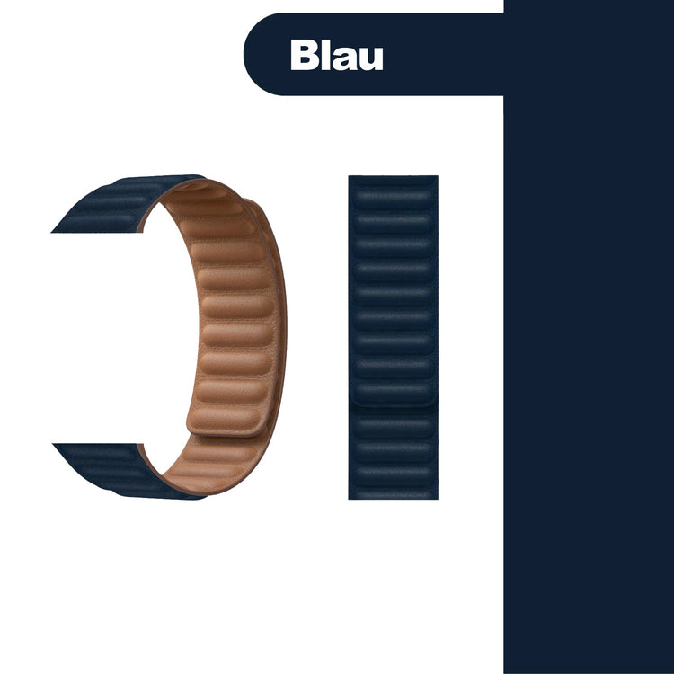 Apple Watch - Kunstleder Armband Magnetverschluss in Marineblau