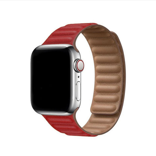Apple Watch - Kunstleder Armband Magnetverschluss in Rot