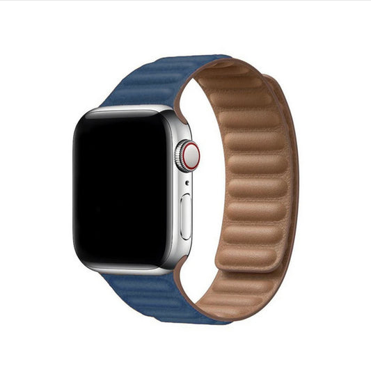 Apple Watch - Kunstleder Armband Magnetverschluss in Blau