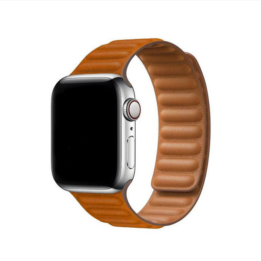 Apple Watch - Kunstleder Armband Magnetverschluss in Sienna Braun