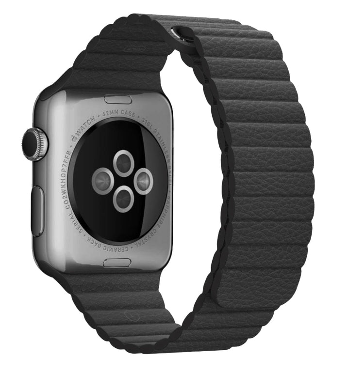 Apple Watch - Kunstleder Armband Magnetverschluss in Grau