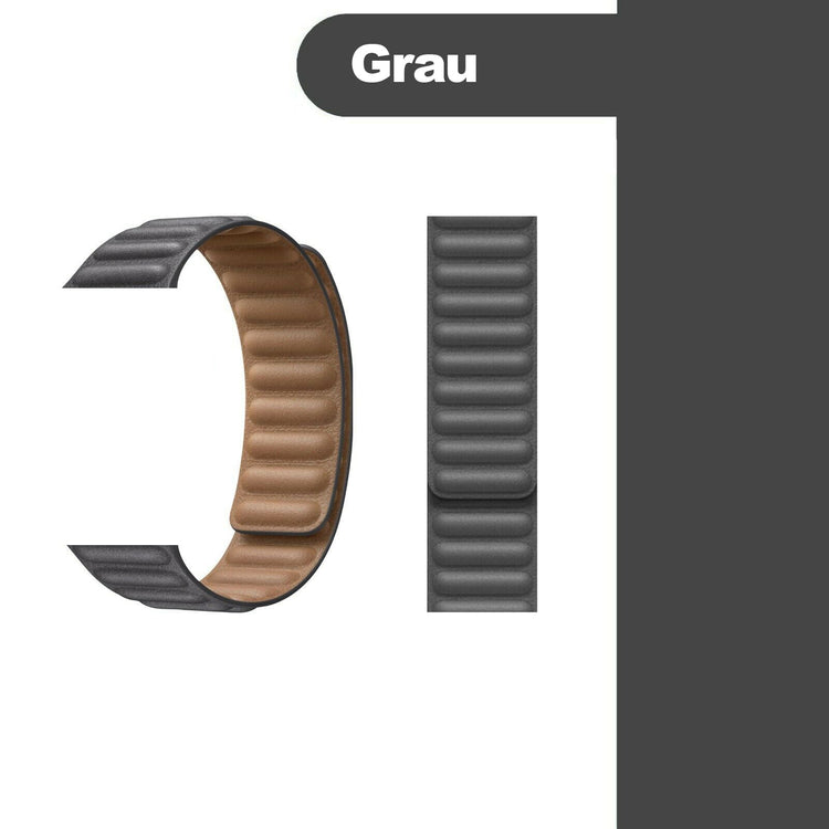 Apple Watch - Kunstleder Armband Magnetverschluss in Grau