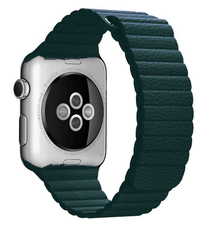 Apple Watch - Kunstleder Armband Magnetverschluss in Grün