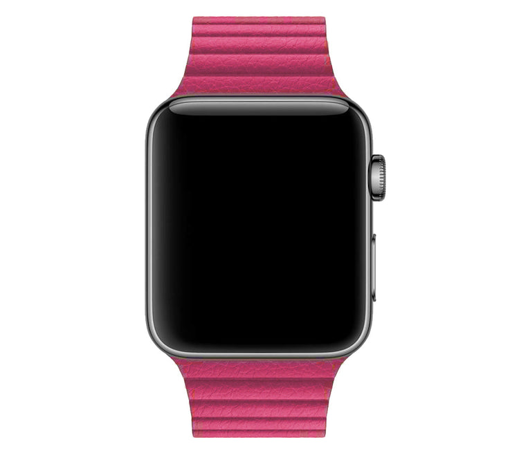 Apple Watch - Lederarmband Magnetverschluss in Pink