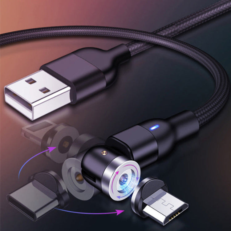 360 Magnet Ladekabel mit USB-C & Micro USB & Lightning in Rot