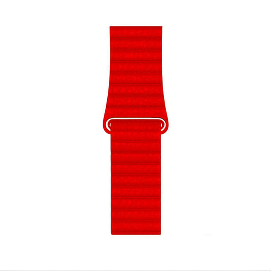 Apple Watch - Kunstleder Armband Magnetverschluss in Rot