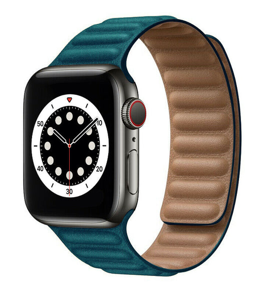 Apple Watch - Kunstleder Armband Magnetverschluss in Türkis