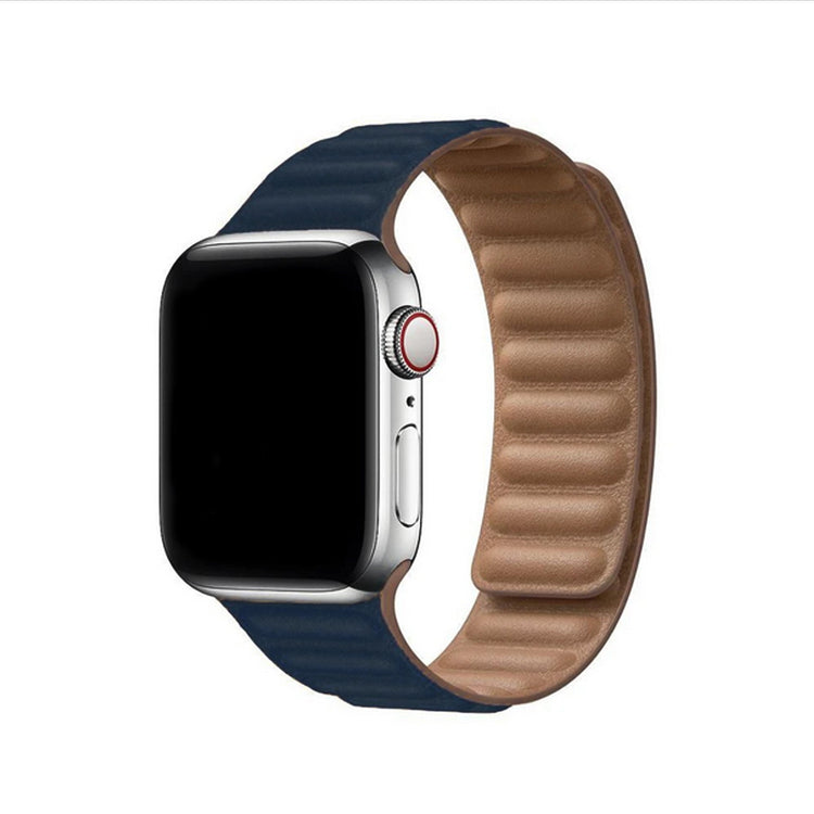 Apple Watch - Kunstleder Armband Magnetverschluss in Marineblau