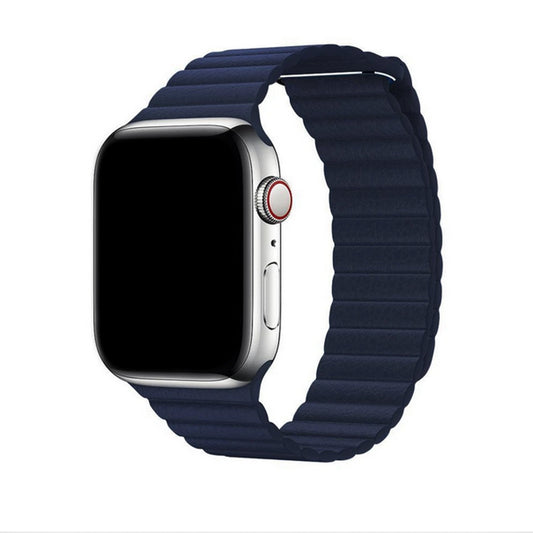 Apple Watch - Kunstleder Armband Magnetverschluss in Blau