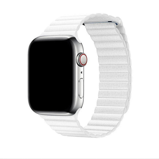 Apple Watch - Kunstleder Armband Magnetverschluss in Weiß