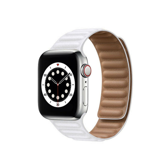 Apple Watch - Kunstleder Armband Magnetverschluss in Weiß